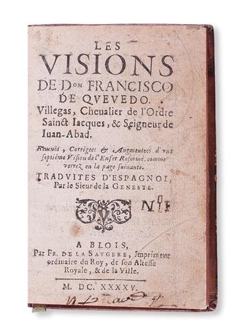 QUEVEDO Y VILLEGAS, FRANCISCO. Les Visions.  1645